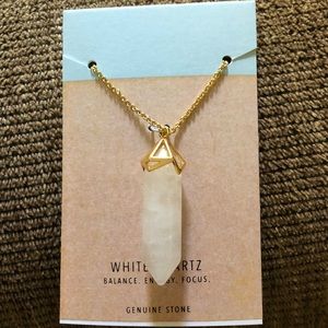 Gorgeous white quartz 34 inch chain necklace